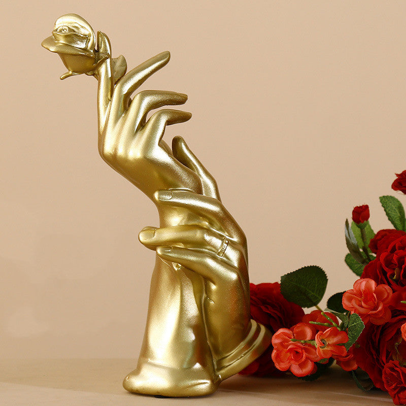 Light Luxury Gold Hand Held Resin Ornament