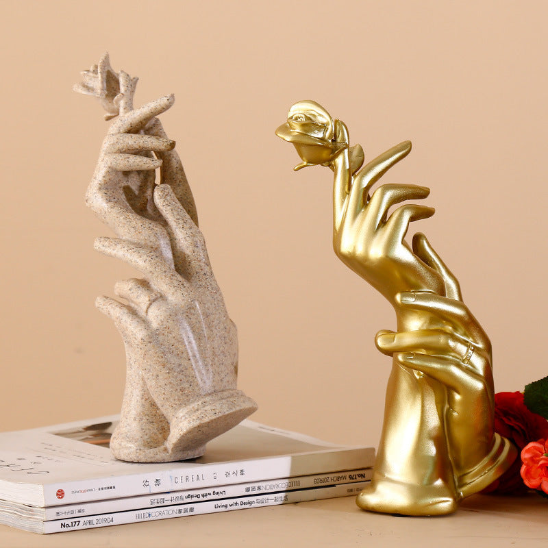 Light Luxury Gold Hand Held Resin Ornament
