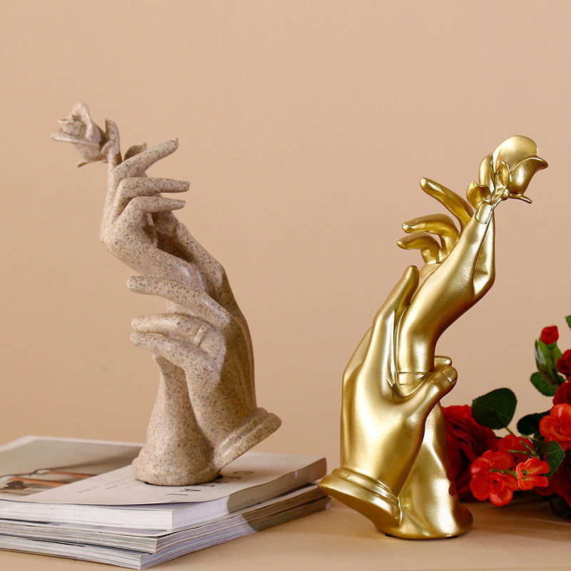 Light Luxury Gold Hand Held Resin Ornament