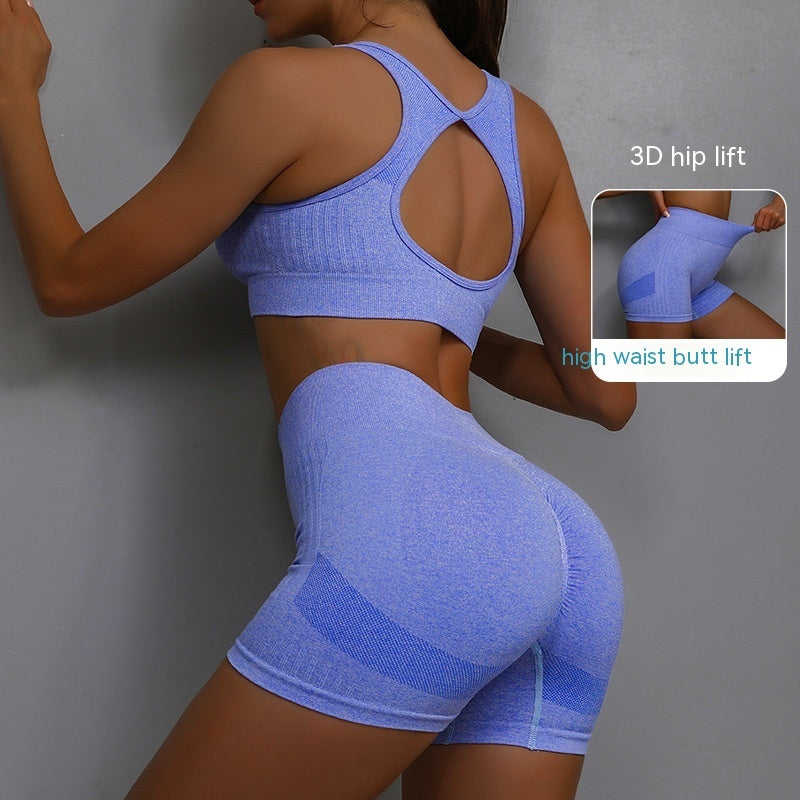Breathable Hip-lifting Shorts And Hollow Out Back Bra