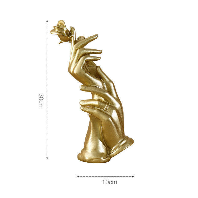 Light Luxury Gold Hand Held Resin Ornament
