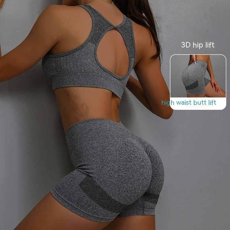 Breathable Hip-lifting Shorts And Hollow Out Back Bra