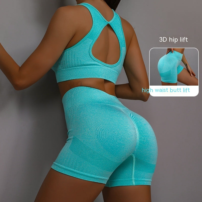 Breathable Hip-lifting Shorts And Hollow Out Back Bra